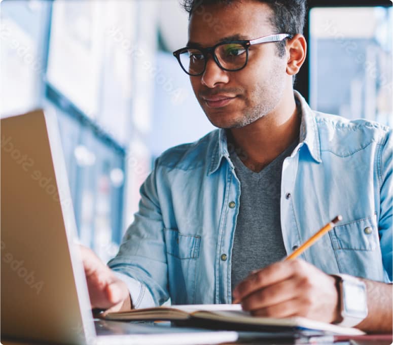 Man using computer